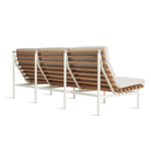 The sunbrella linen Perch Outdoor 3 Seat Sofa with white frame by Bludot from the rear side.