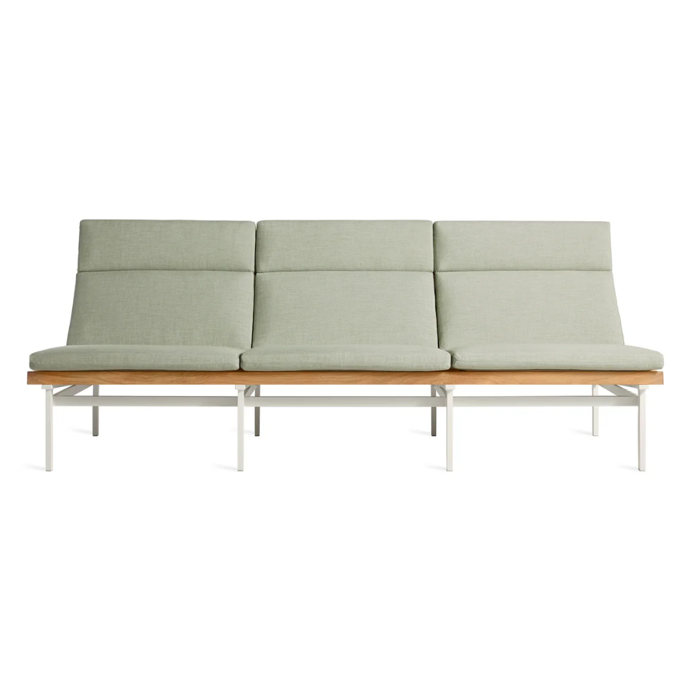The sunbrella oasis Perch Outdoor 3 Seat Sofa with white frame from Bludot.