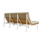 The sunbrella oasis Perch Outdoor 3 Seat Sofa with white frame by Bludot from the rear side.