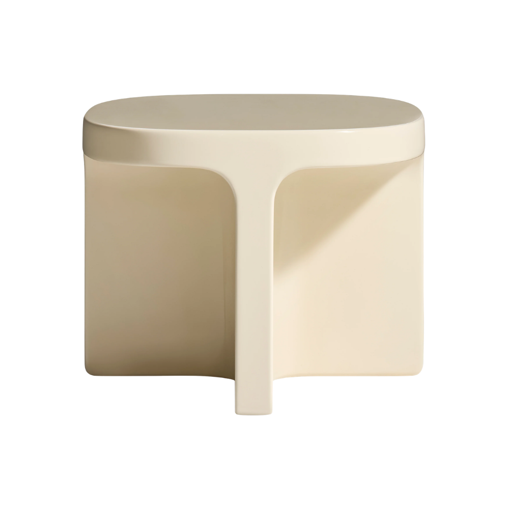 The ivory Small Talk Short Side Table from Bludot.