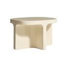 The ivory Small Talk Short Side Table from Bludot with an angle.