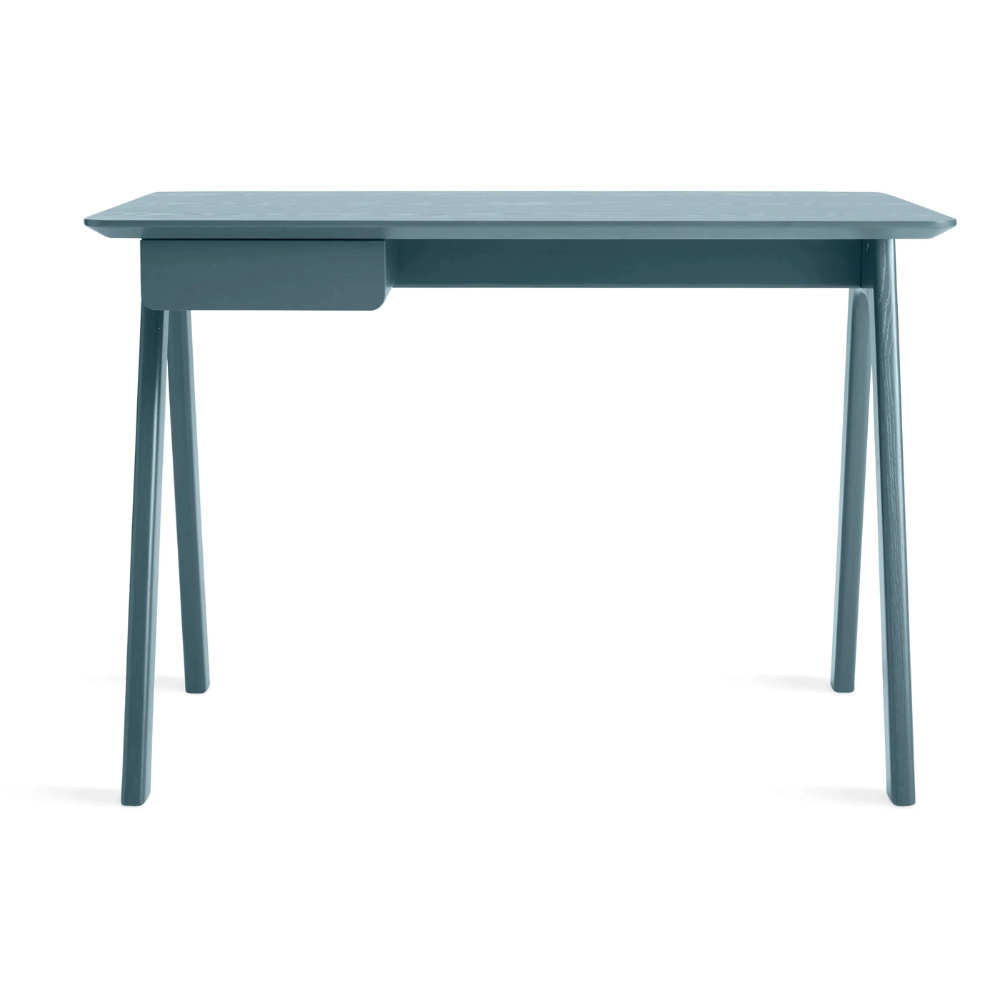 The Stash Desk from Blu Dot in Marine Blue on Ash.