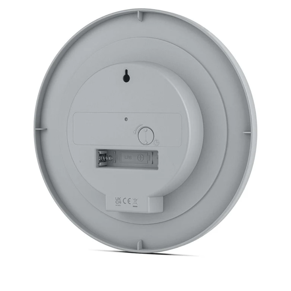 The back of the gray BC06 Wall Clock from Braun.