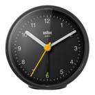 The black BC12 Round Alarm Clock from Braun.