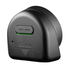 The black BC24 Alarm Clock by Braun from the backside.