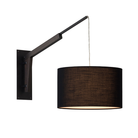 The Talea Wall Sconce Swing Arm from Cerno in Black Amaretto with textured black powder and dark stained walnut.