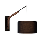 The Talea Wall Sconce Swing Arm from Cerno in Black Amaretto with textured black powder and walnut.