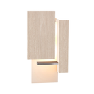 The Vesper Wall Sconce from Cerno in white washed oak.