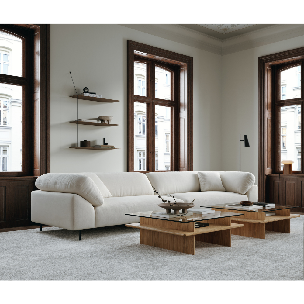 The Collar Open End Left and Right with Collar in a living room.