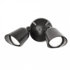 The Endurance Double Spot Wallpack Luminaire in Architectural Black.