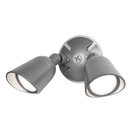 The Endurance Double Spot Wallpack Luminaire in Architectural Graphite.