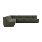 N701 Large sofa configuration with square corner by ethnicraft in moss eco upholstery