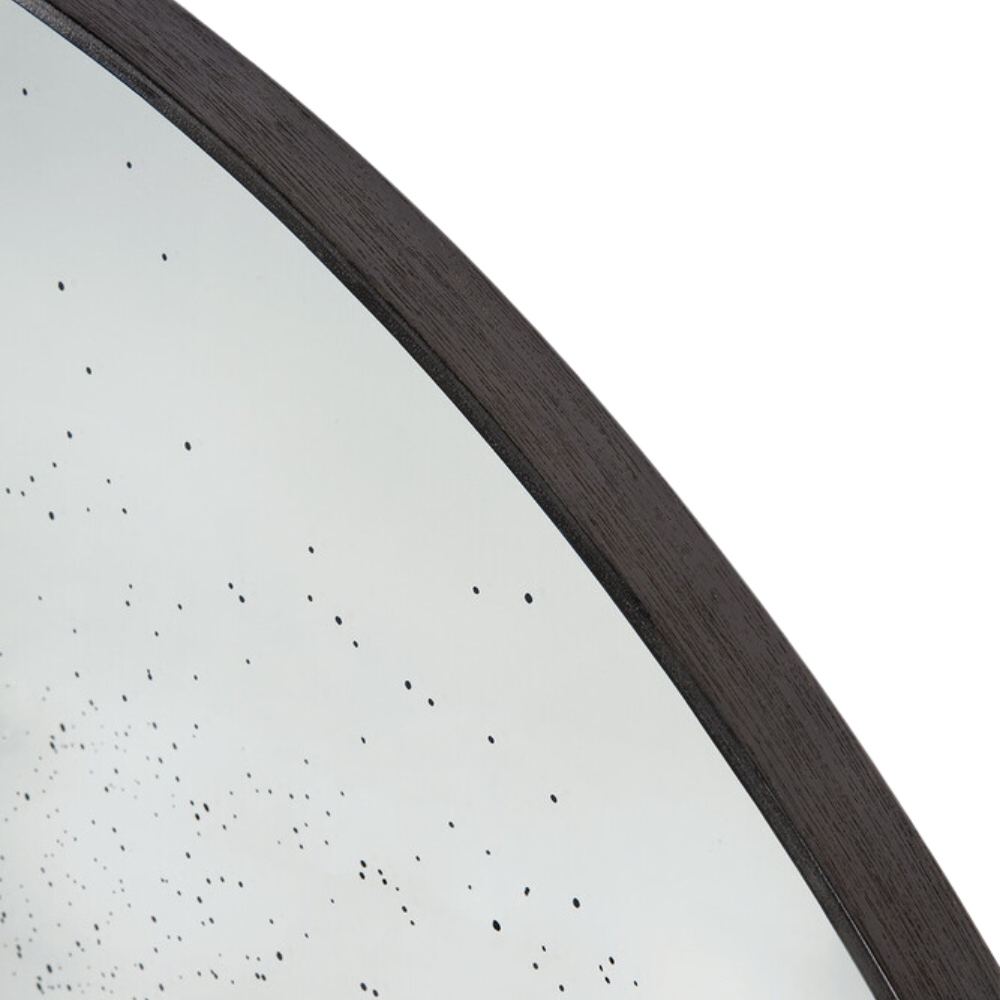 The Aged Wall Mirror Round clear from Ethnicraft with mirror detail.