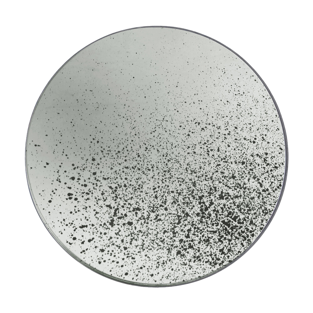 Aged Wall Mirror Round in Clear by Ethnicraft.