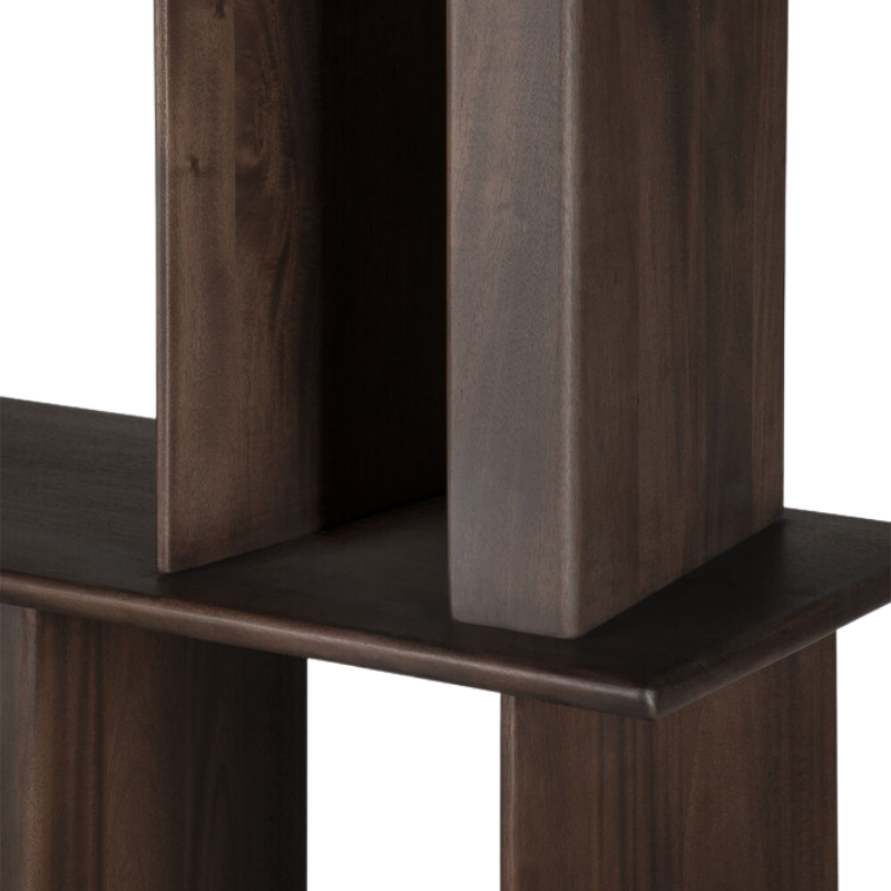 The Block Rack by Ethnicraft with a close-up from the side angle.