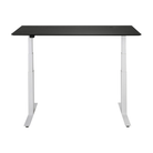The Bok Adjustable Desk Black Oak 55 Inches with White Legs from Ethnicraft, extended up.