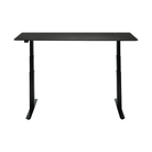 The Bok Adjustable Desk Black Oak 63 Inches with Black Legs from Ethnicraft, extended up.