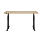 The Bok Adjustable Desk Oak 55 Inches with black legs from Ethnicraft.