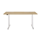 The Bok Adjustable Desk Oak 63 Inches with White Legs from Ethnicraft.