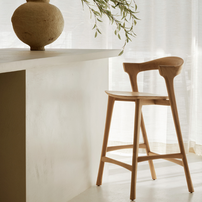 The Bok Counter Stool from Ethnicraft in a living room.
