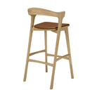The Bok Upholstered Bar Stool by Ethnicraft from the back at an angle.