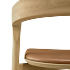 The Bok Upholstered Bar Stool by Ethnicraft backrest close-up.
