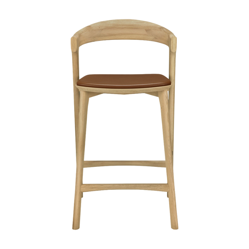 The Bok Upholstered Counter Stool from Ethnicraft from the front.