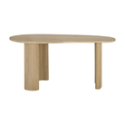 The Boomerang Desk Oak from Ethnicraft from the front.