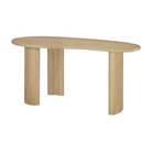 The Boomerang Desk Oak by Ethnicraft from the side angle.