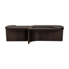 The Brutalist Rectangular dark wooden coffee table by Ethnicraft from the side.