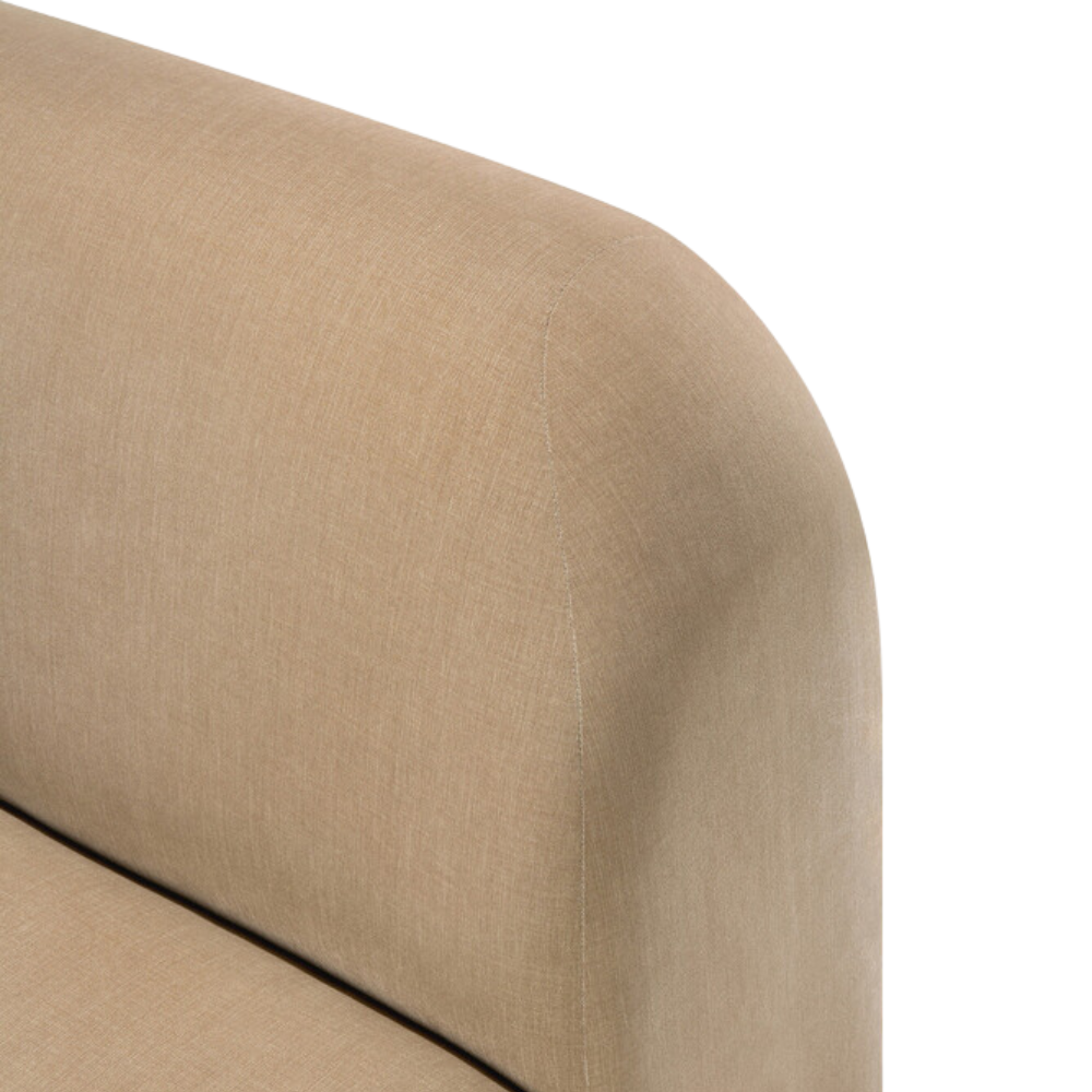 The Bulky Modular Corner Sofa Set from Ethnicraft, focusing on the armrest details from the top angle. all-groups