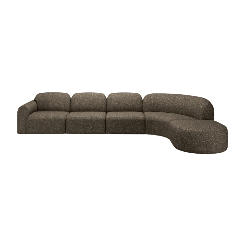 The Bulky Modular Semi-Circle Round Sofa Set Right Cedar from Ethnicraft.