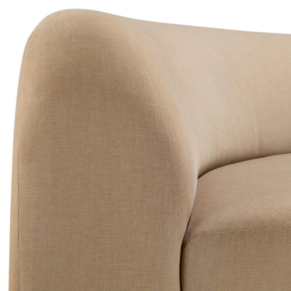 The Bulky Modular Semi-Circle Sofa Set from Ethnicraft with a close-up of the backrest from the side angle. all-groups