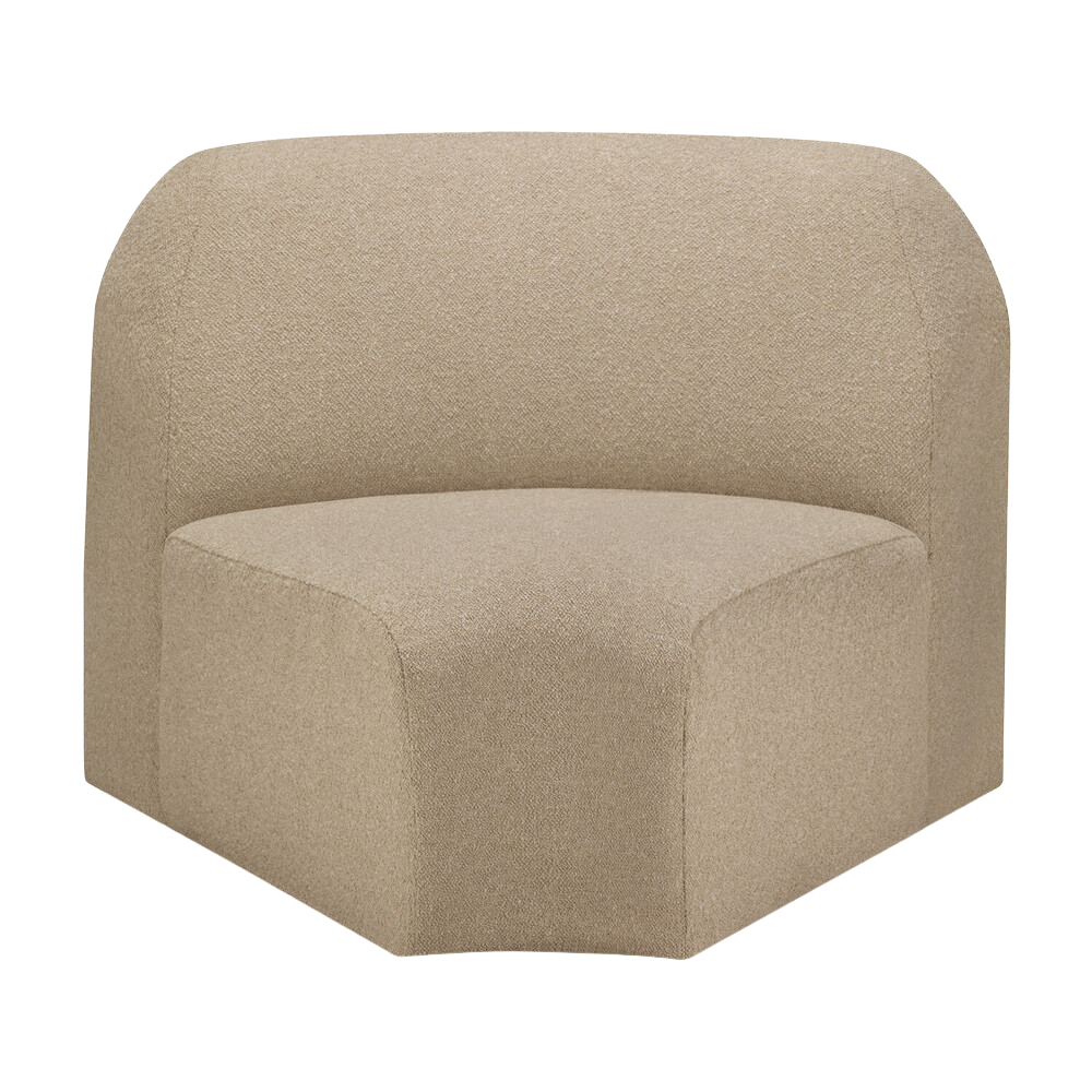 The Bulky Modular Sofa 45 Degrees Round Corner Almond from Ethnicraft.