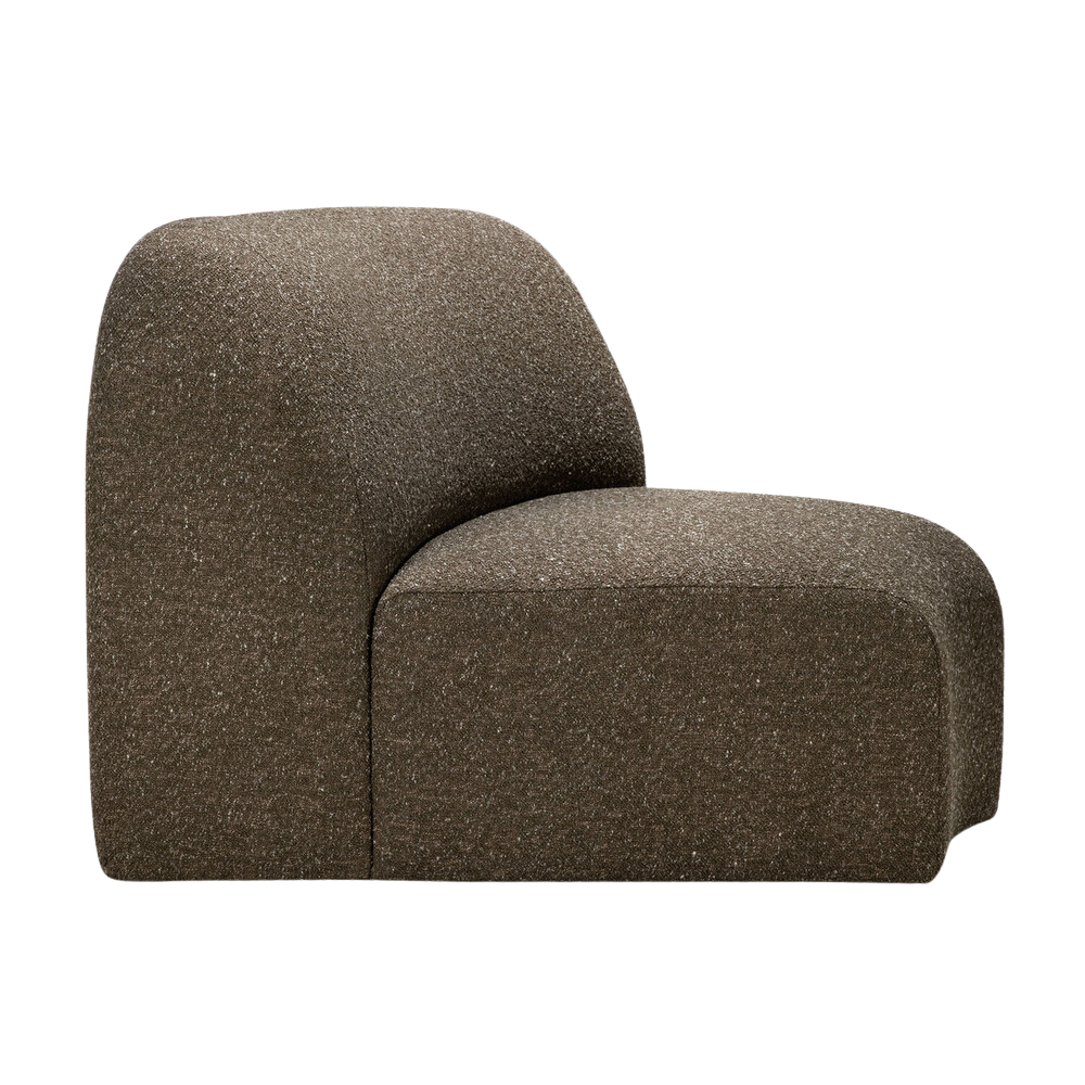 The Bulky Modular Sofa 45 Degrees Round Corner Cedar from Ethnicraft with a side angle.