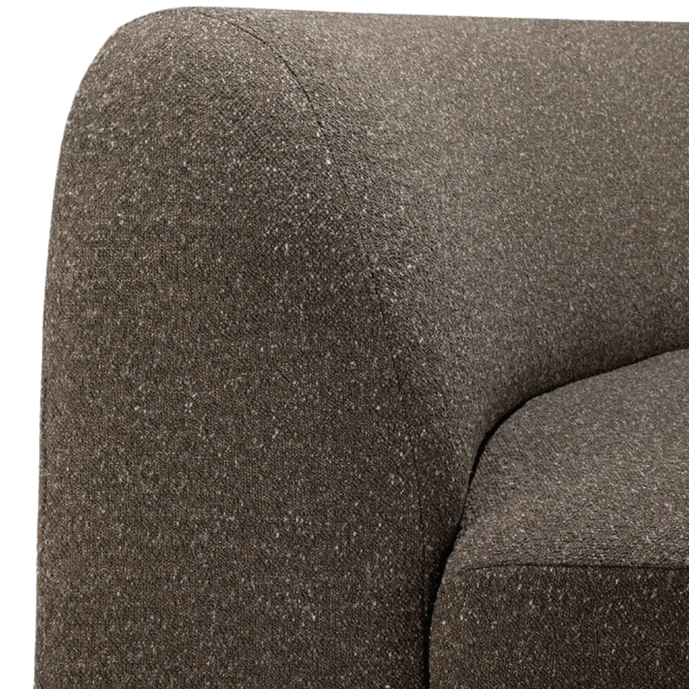 The Bulky Modular Sofa 90 Degrees Round Corner Cedar by Ethnicraft with the backrest close up.