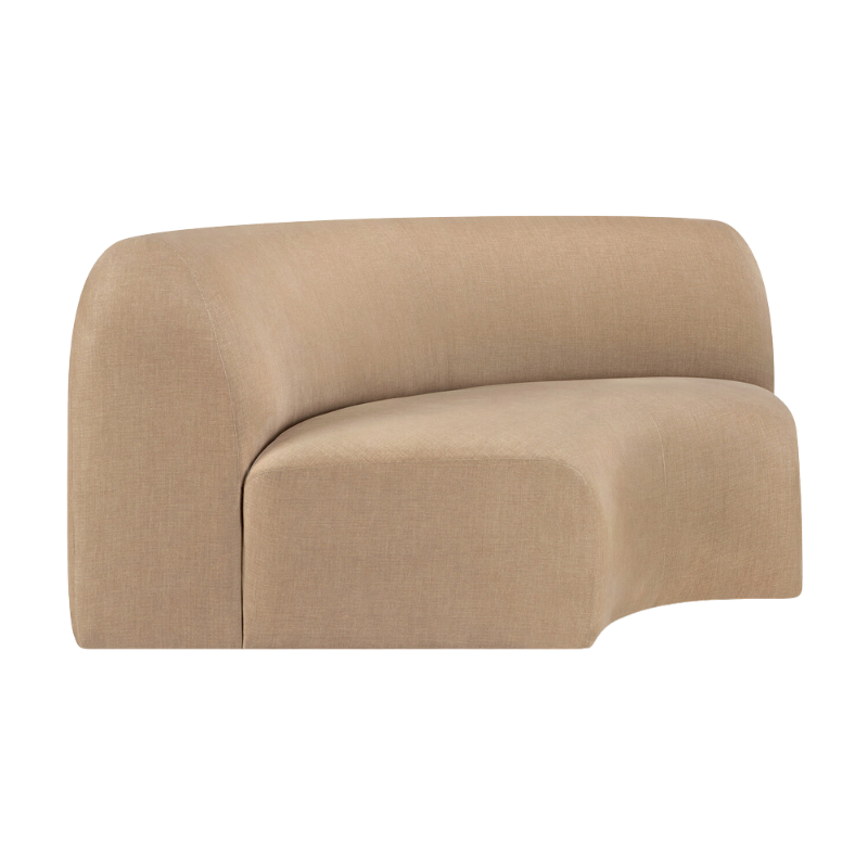 The Bulky Modular Sofa 90 Degrees Round Corner by Ethnicraft from the side angle.