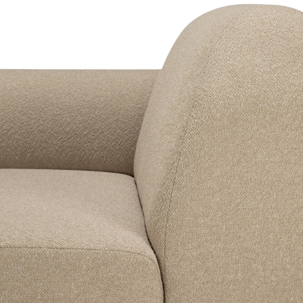 The Bulky Modular Sofa End Seater With L Arm Almond from Ethnicraft with backrest close up.