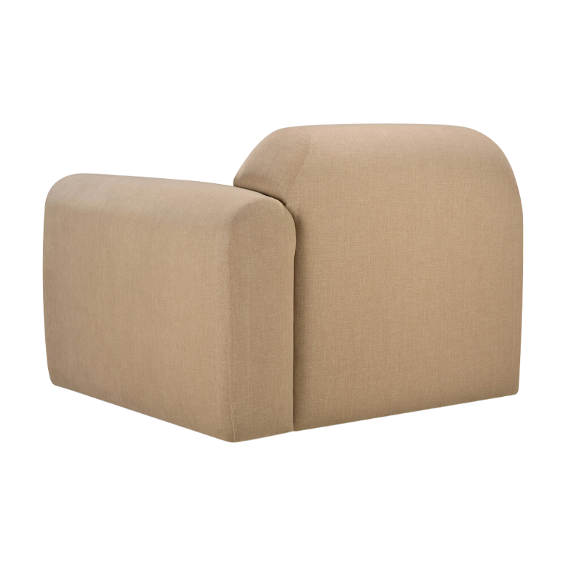 The Bulky Modular Sofa End Seater With L Arm by Ethnicraft from the corner of the back.