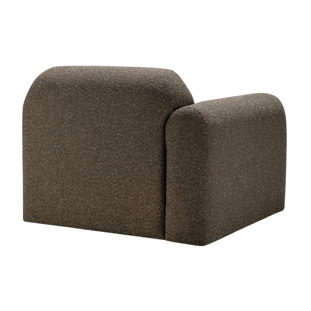 The Bulky Modular Sofa End Seater With L Arm Cedar from Ethnicraft with a backside angle,