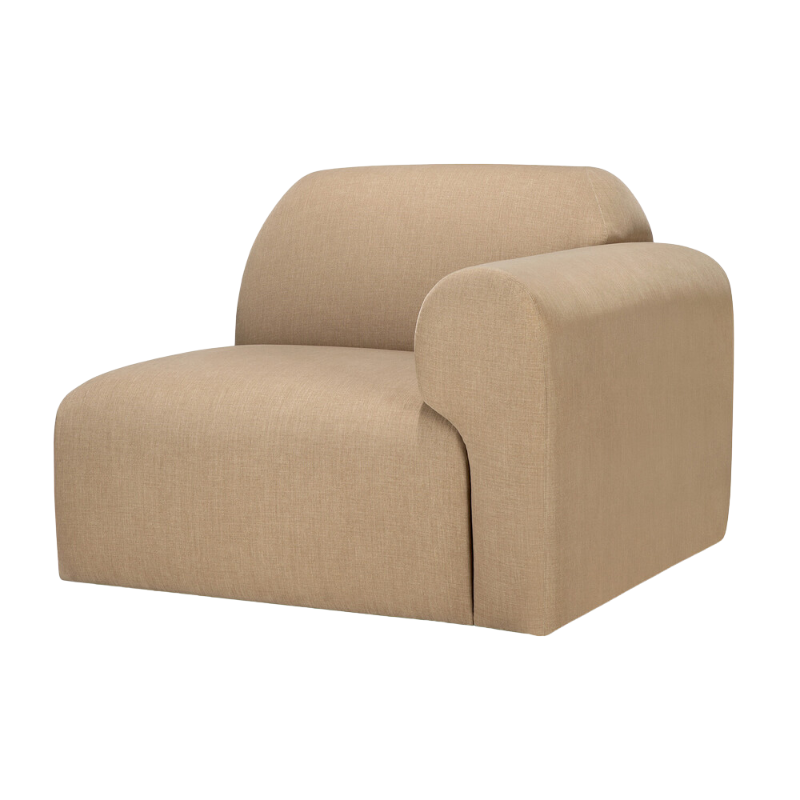 The Bulky Modular Sofa End Seater With L Arm by Ethnicraft from the side angle.