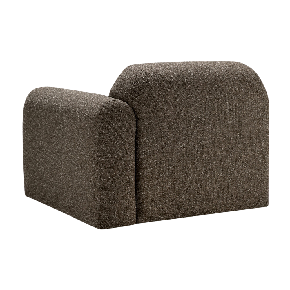 The Bulky Modular Sofa End Seater With R Arm Cedar from Ethnicraft with a backside angle.