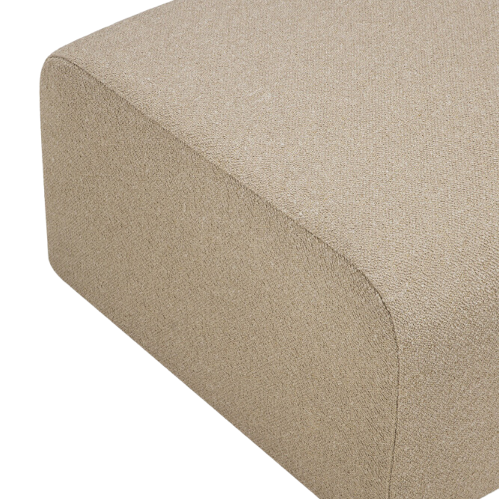 The Bulky Modular Sofa Set Square 1-2 Almond from Ethnicraft with a footstool.