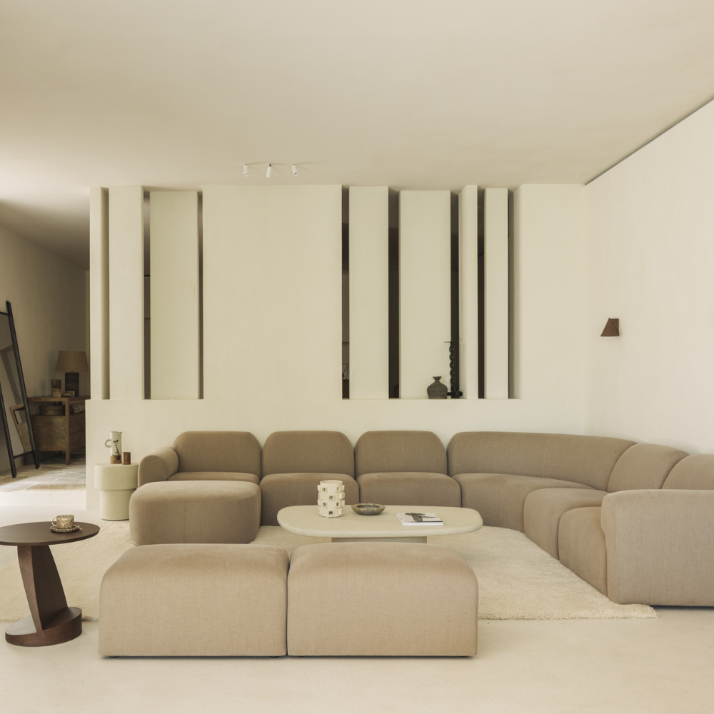 The Bulky Modular Sofa Set from Ethnicraft in a living room. 