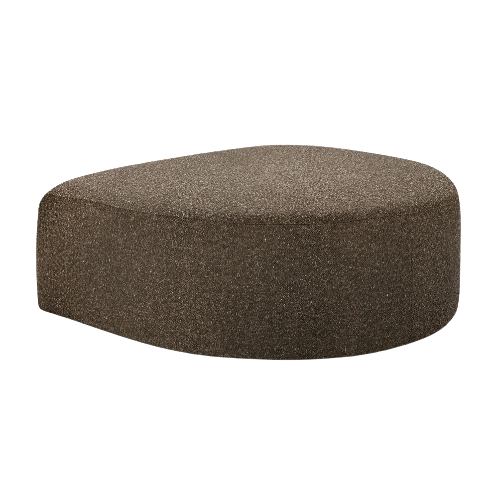 The Cedar Bulky Semi-Circle Footstool from Ethnicraft with a side angle.