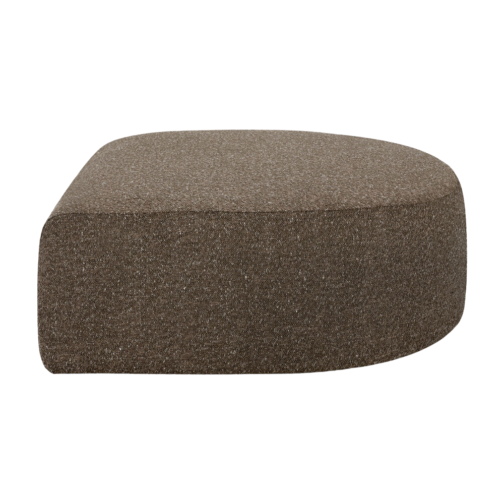 The Cedar Bulky Semi-Circle Footstool from Ethnicraft with a side.
