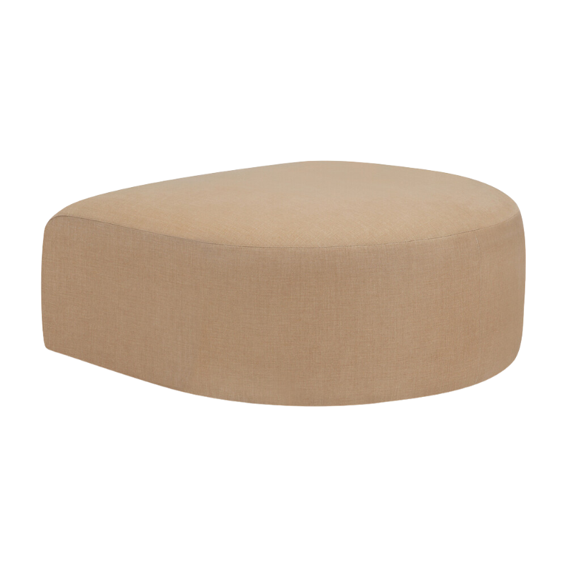 The Bulky Semi Circle Footstool by Ethnicraft from the corner.