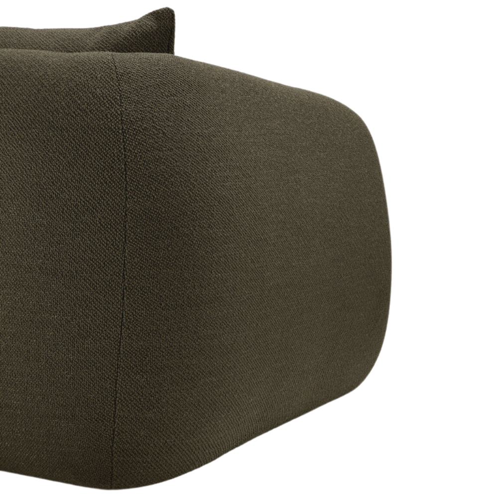 Detailed view of the rear of the Figur Sofa by Ethnicraft 3-seater in Eden.