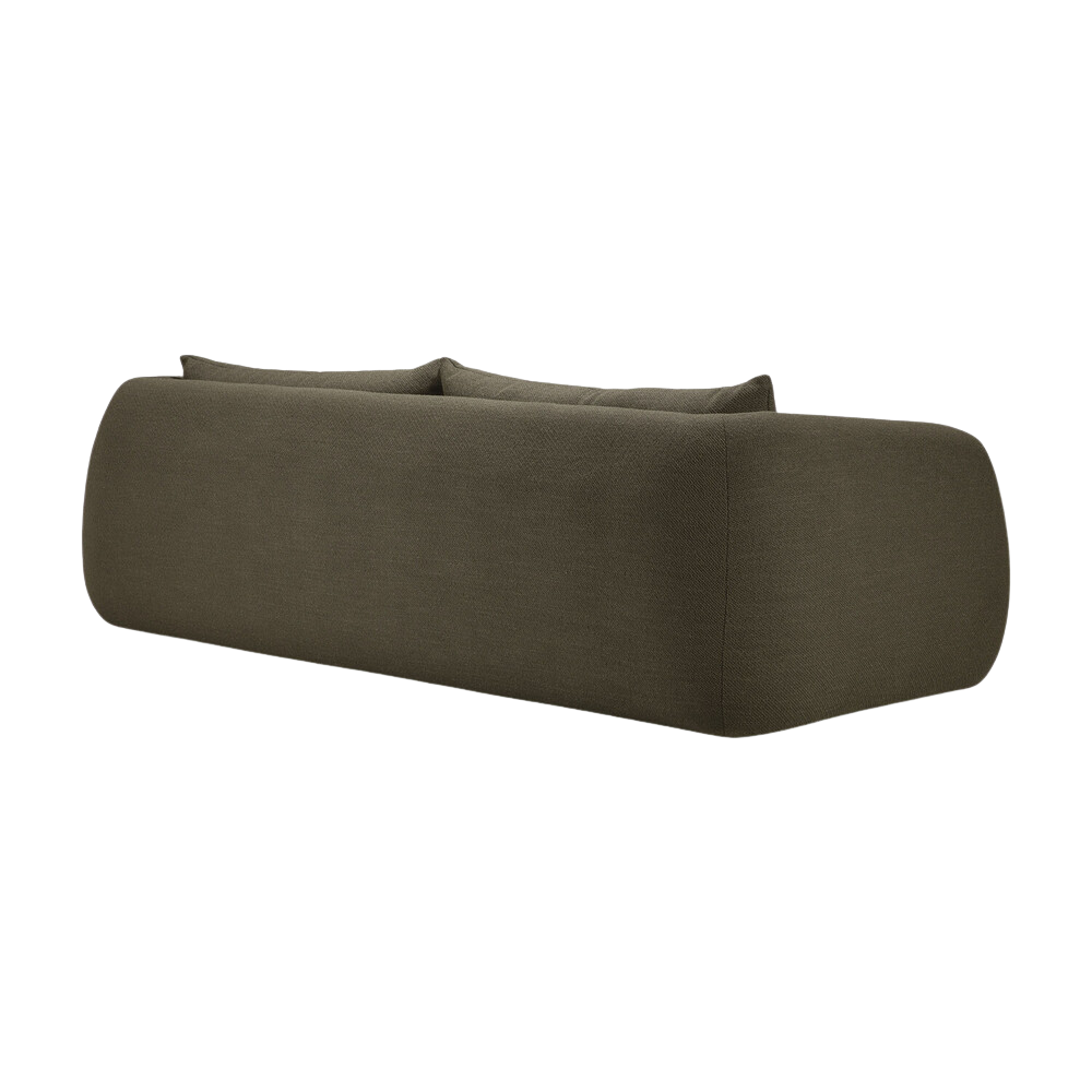 Rear view of the Figur Sofa by Ethnicraft 3-seater in Eden.