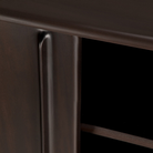 The 66-inch Flow Sideboard by Ethnicraft in a close-up handle and internal storage. all-groups